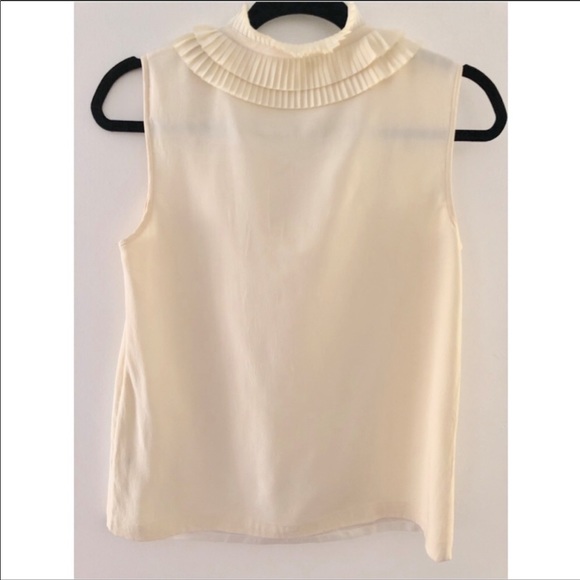 Kate spade pleated collar bow tie neck blouse top - Picture 3 of 4